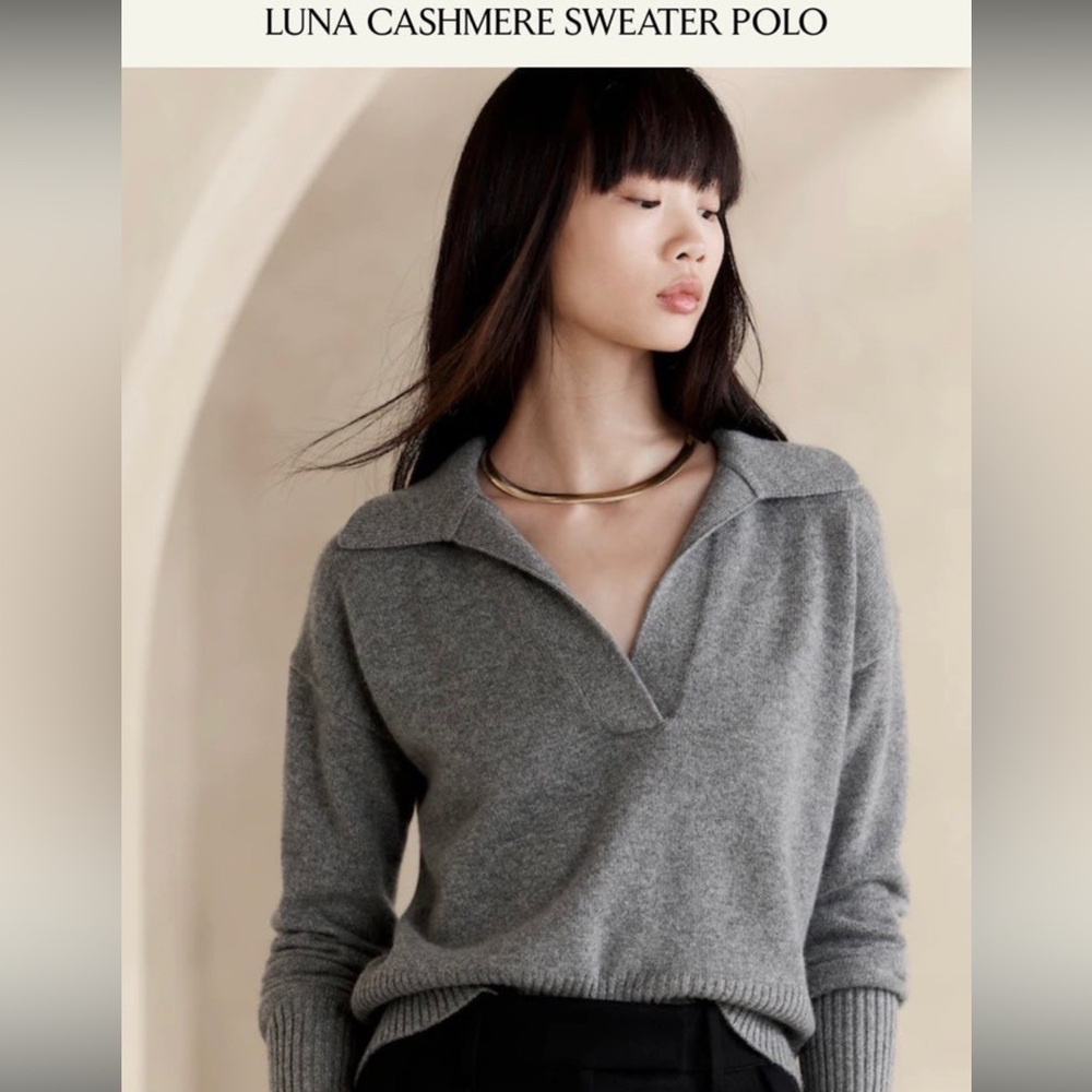 Banana Republic Luna cashmere sweater polo